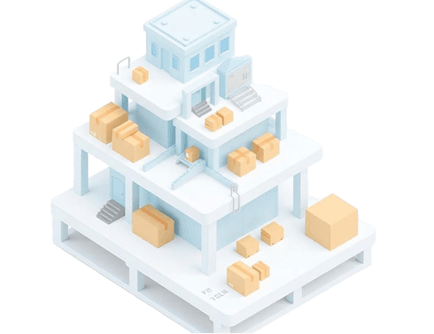 Order workflow 3D warehouse graphic